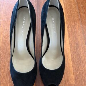 Karen Millen Black Peep-Toe Heels